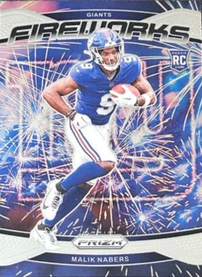 2024 Panini Prizm Fireworks Malik Nabers #21 card