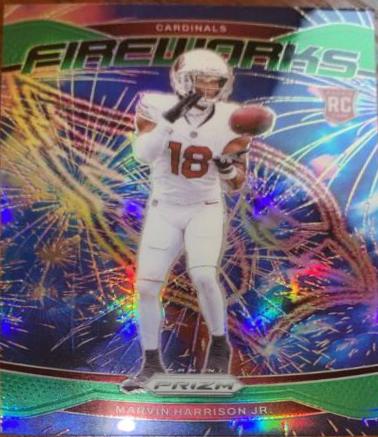 2024 Panini Prizm Fireworks Marvin Harrison Jr. [Green] #20 card
