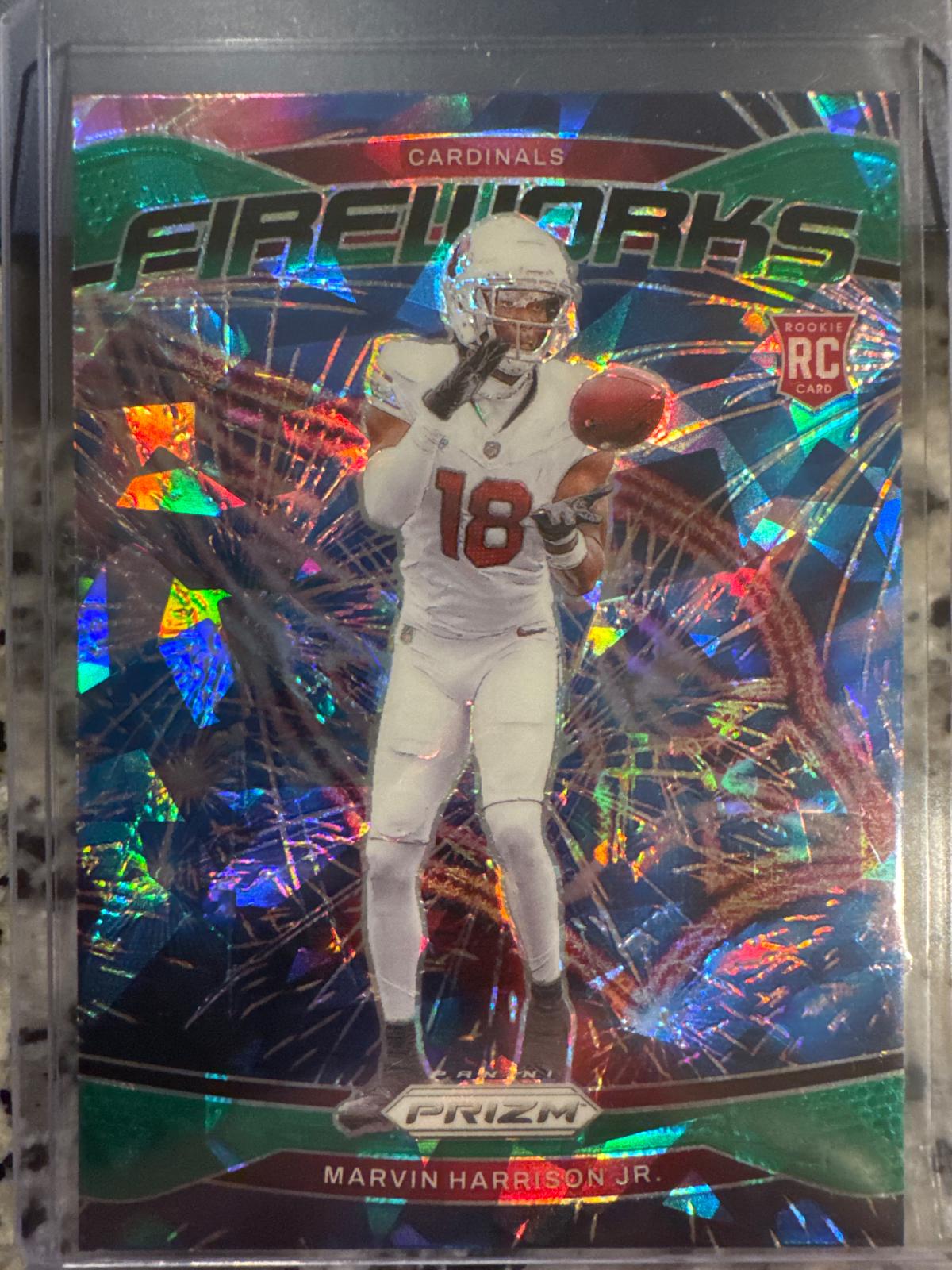 2024 Panini Prizm Fireworks Marvin Harrison Jr. [Green Ice] #20 card