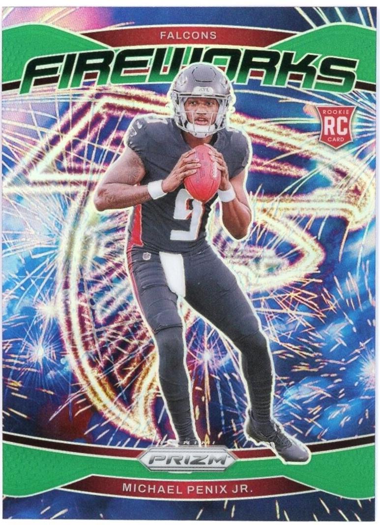 2024 Panini Prizm Fireworks Michael Penix Jr. [Green] #16 card