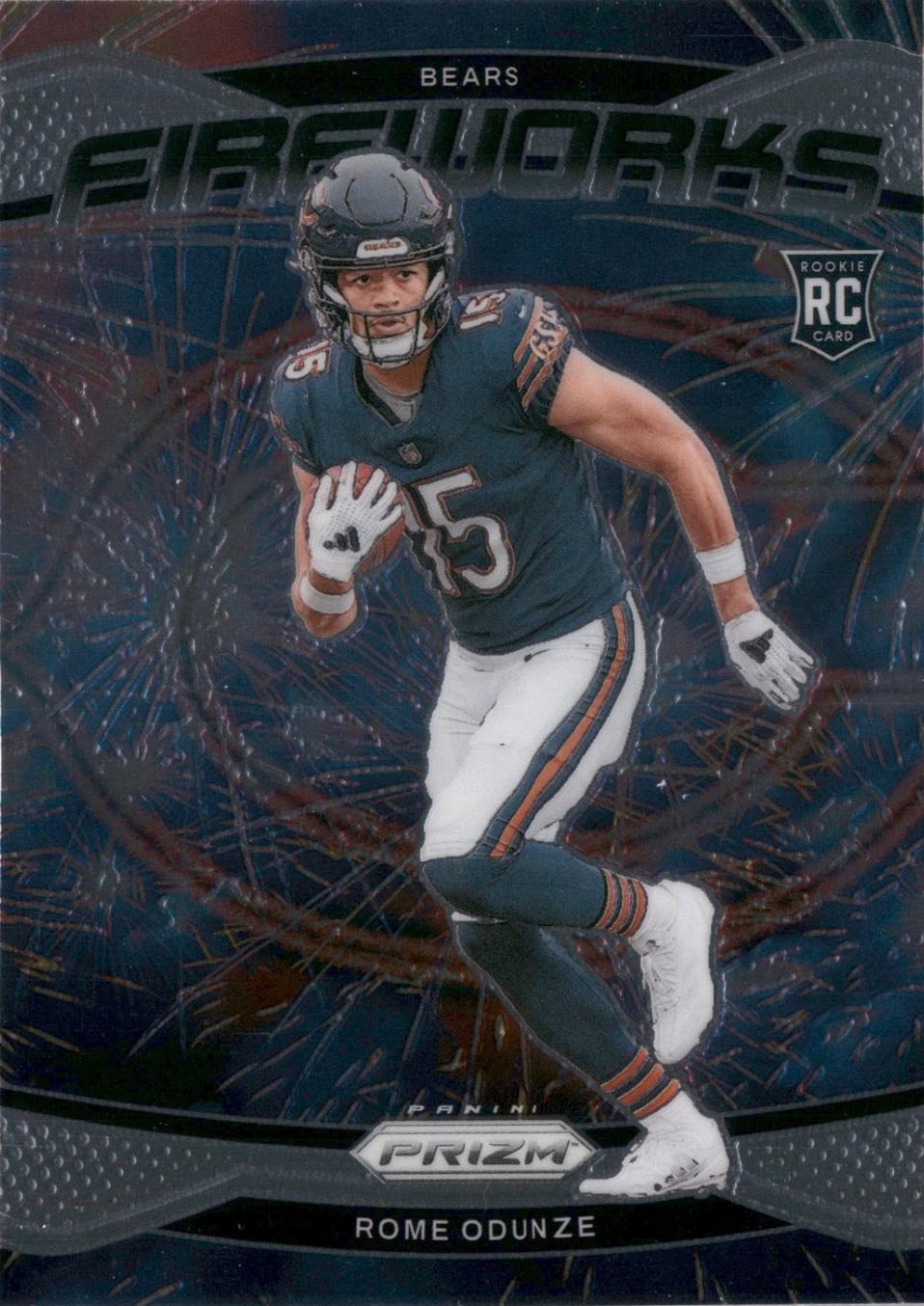 2024 Panini Prizm Fireworks Rome Odunze #19 card