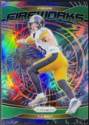 2024 Panini Prizm Fireworks T.J. Watt [Green] #15 card