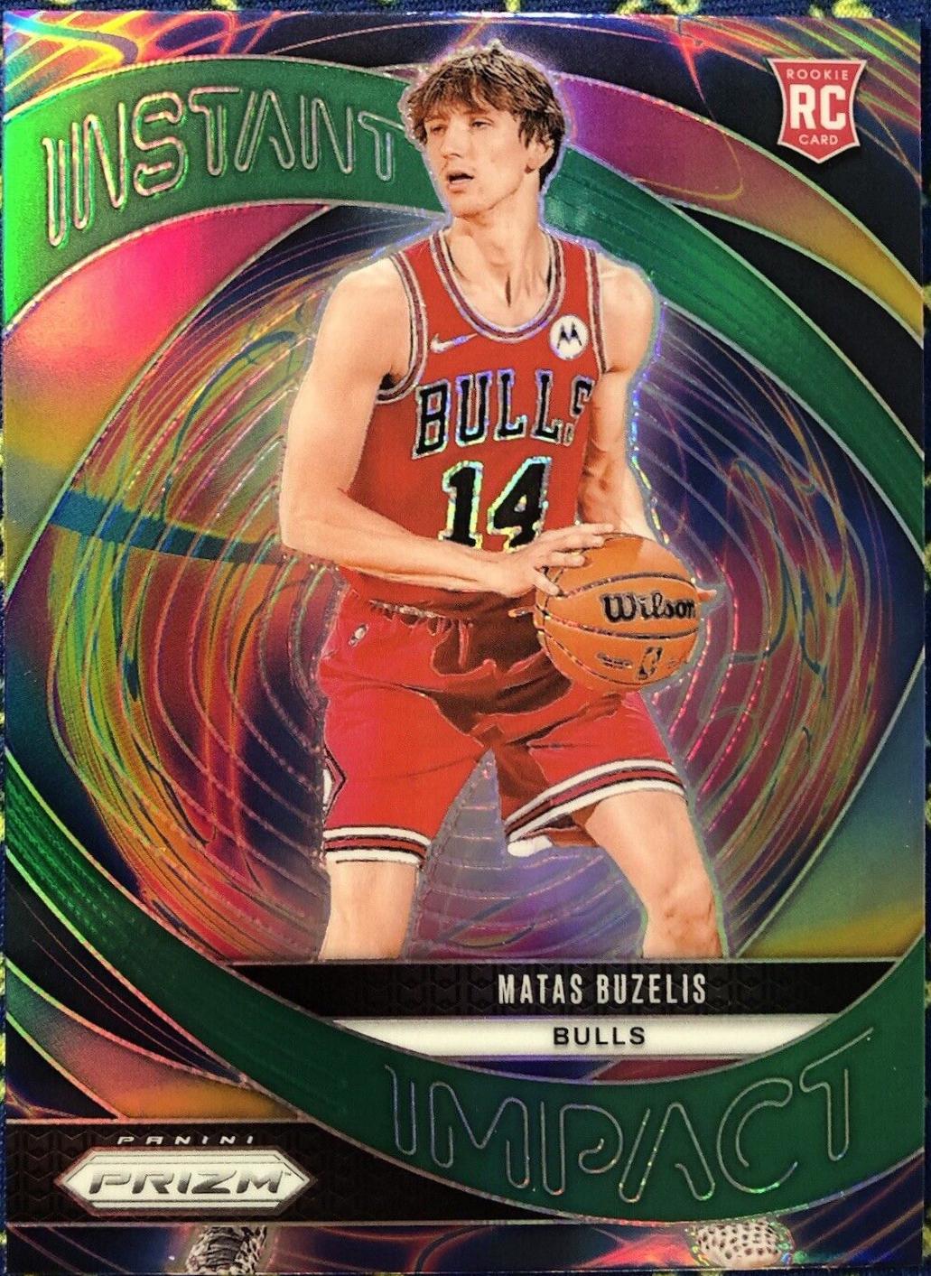 2024 Panini Prizm Instant Impact Matas Buzelis [Green] #14 card