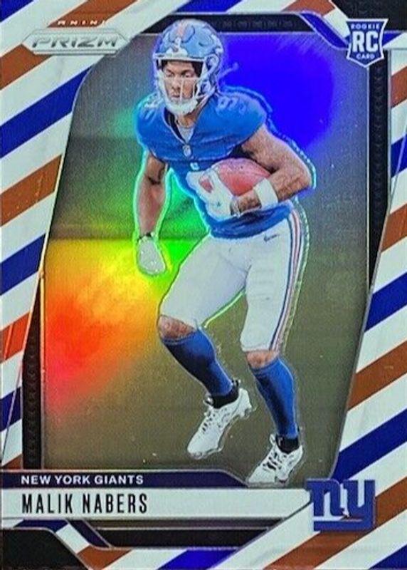 2024 Panini Prizm Malik Nabers [Red White Blue] #370 card