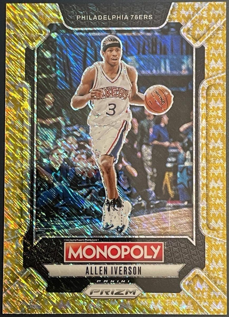 2024 Panini Prizm Monopoly Legends Allen Iverson [Gold Millionaire Shimmer] #LEG1 card