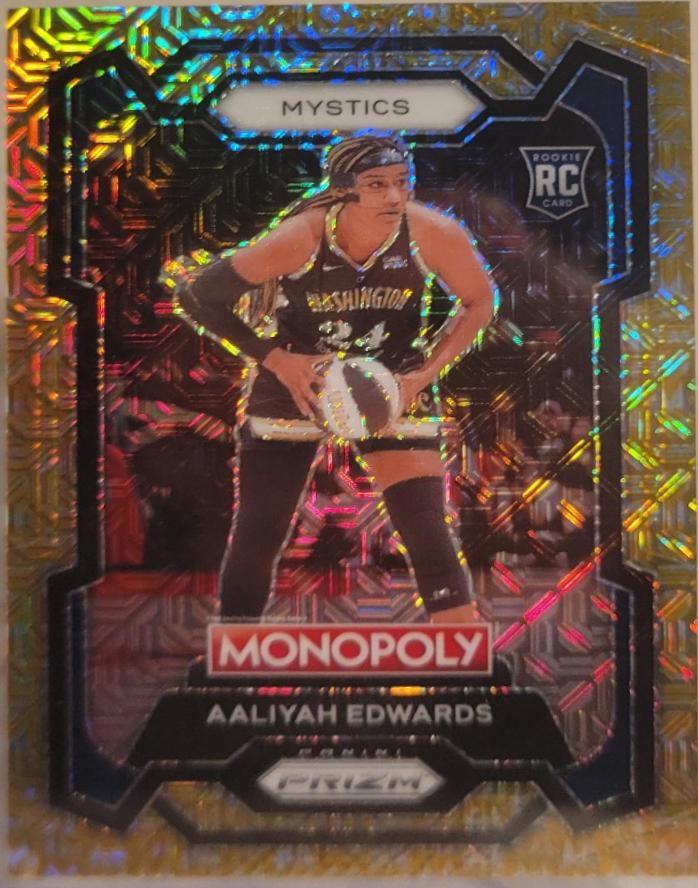 2024 Panini Prizm Monopoly WNBA Aaliyah Edwards [Gold Shimmer] #13 card