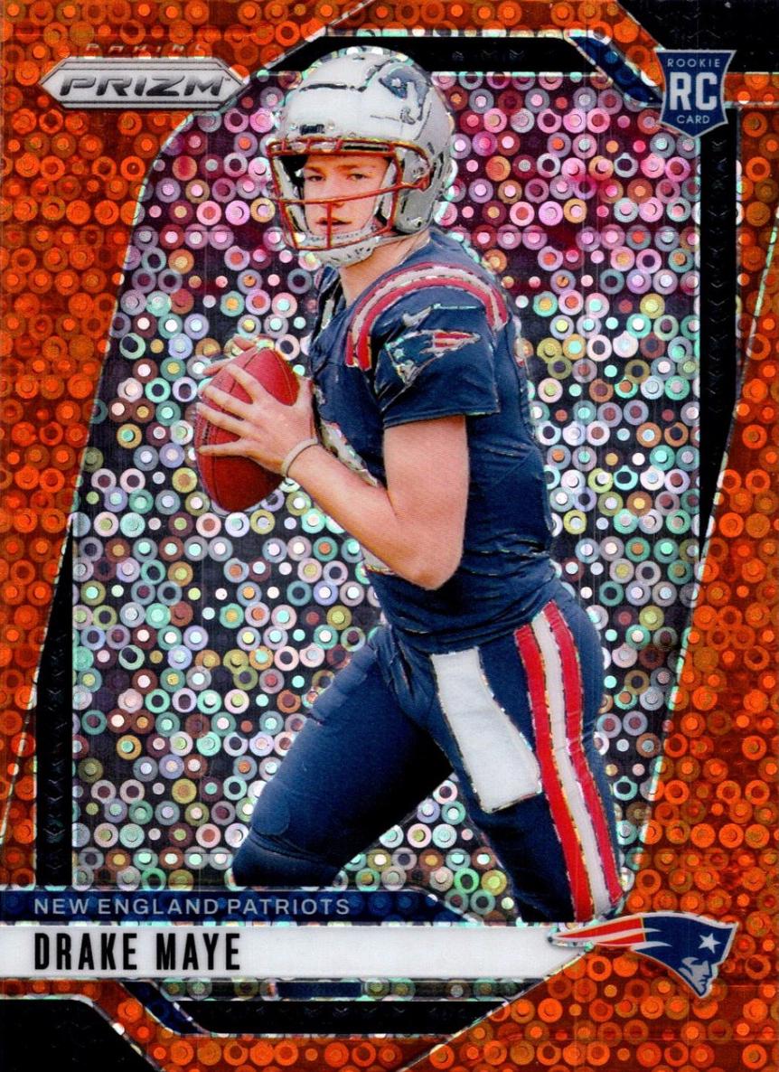 2024 Panini Prizm No Huddle Drake Maye [Orange] #329 card