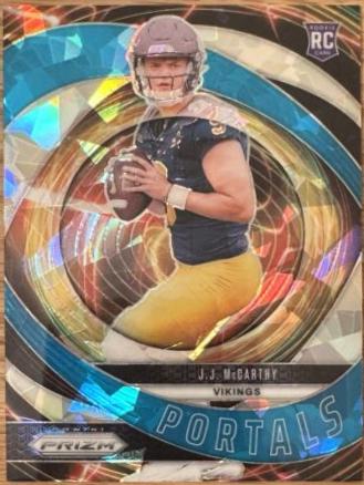 2024 Panini Prizm Portals J.J. McCarthy [Blue Ice] #7 card