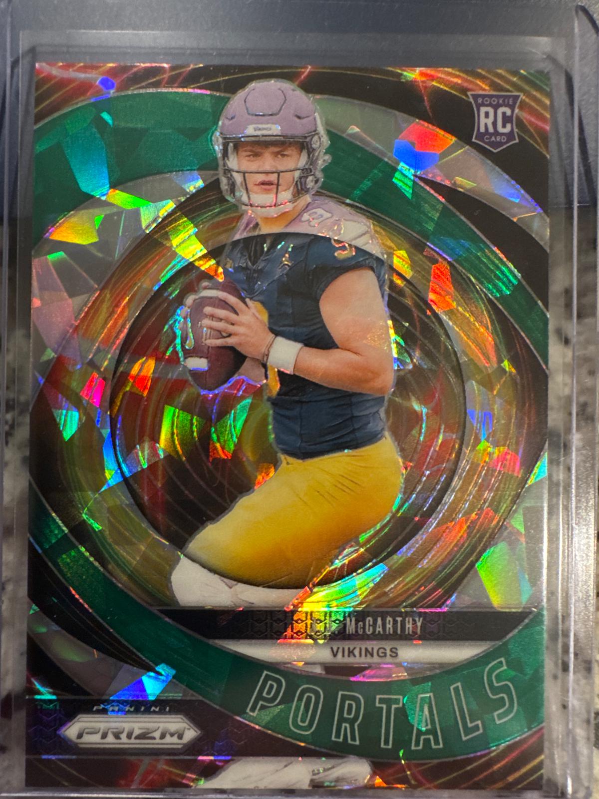 2024 Panini Prizm Portals J.J. McCarthy [Green Ice] #7 card