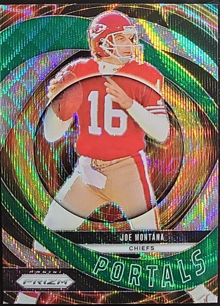 2024 Panini Prizm Portals Joe Montana [Wave Green] #1 card