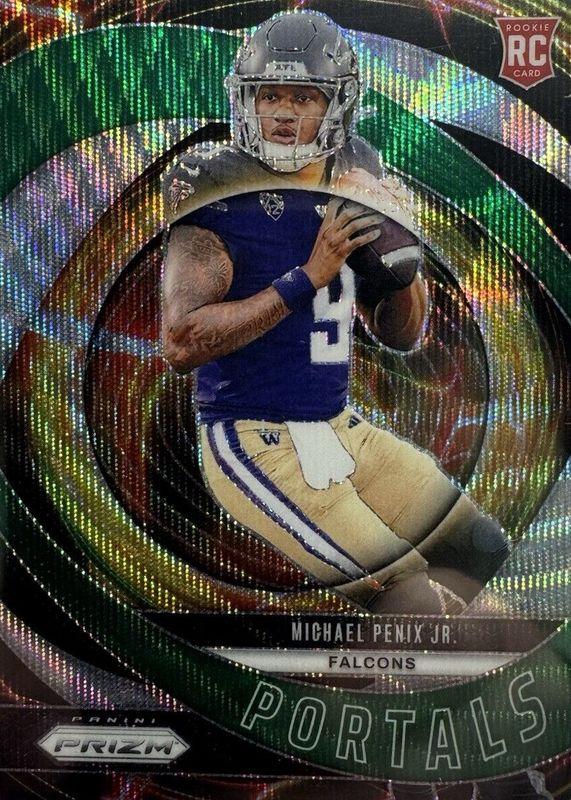 2024 Panini Prizm Portals Michael Penix Jr. [Wave Green] #6 card