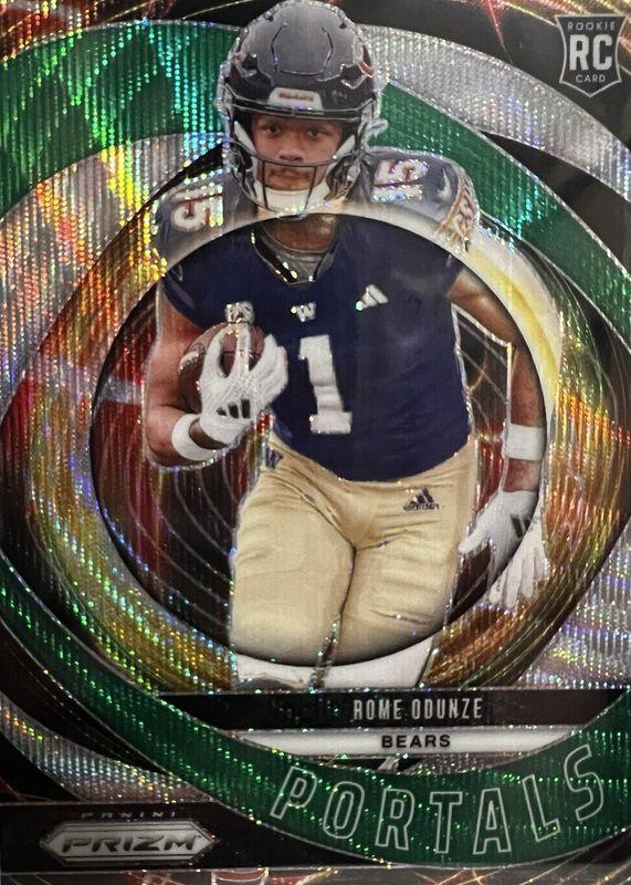 2024 Panini Prizm Portals Rome Odunze [Wave Green] #9 card