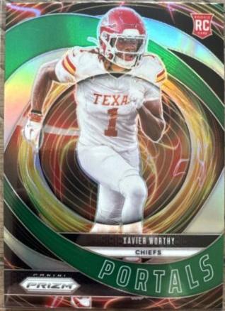 2024 Panini Prizm Portals Xavier Worthy [Green] #10 card