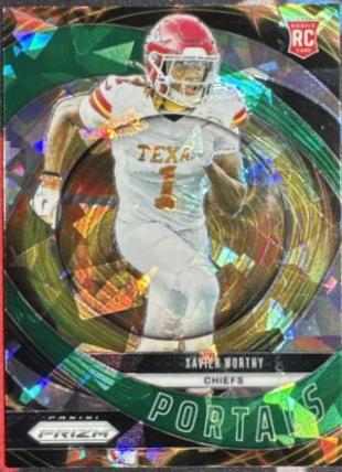 2024 Panini Prizm Portals Xavier Worthy [Green Ice] #10 card