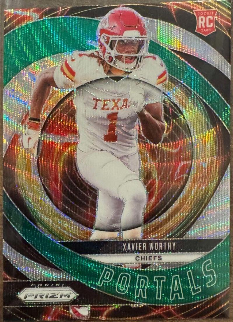 2024 Panini Prizm Portals Xavier Worthy [Wave Green] #10 card