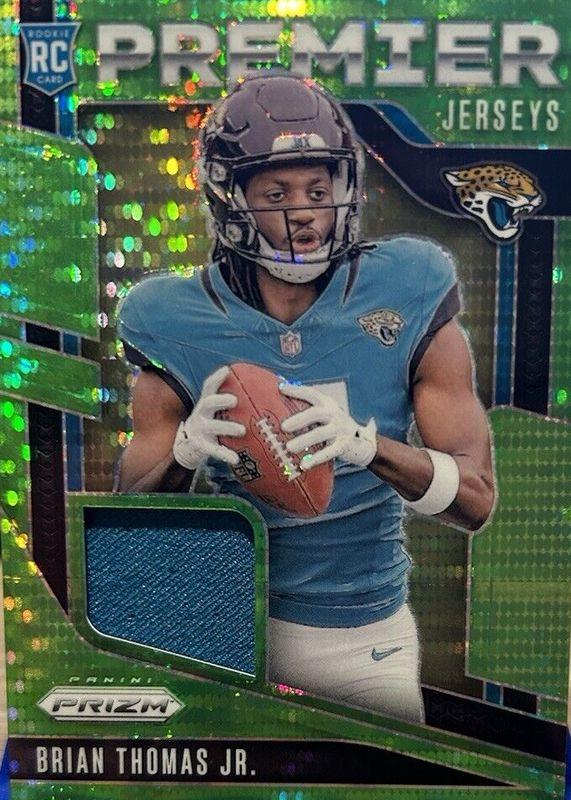 2024 Panini Prizm Premier Jersey Brian Thomas Jr. [Neon Green Pulsar] #PJ-BTJ card