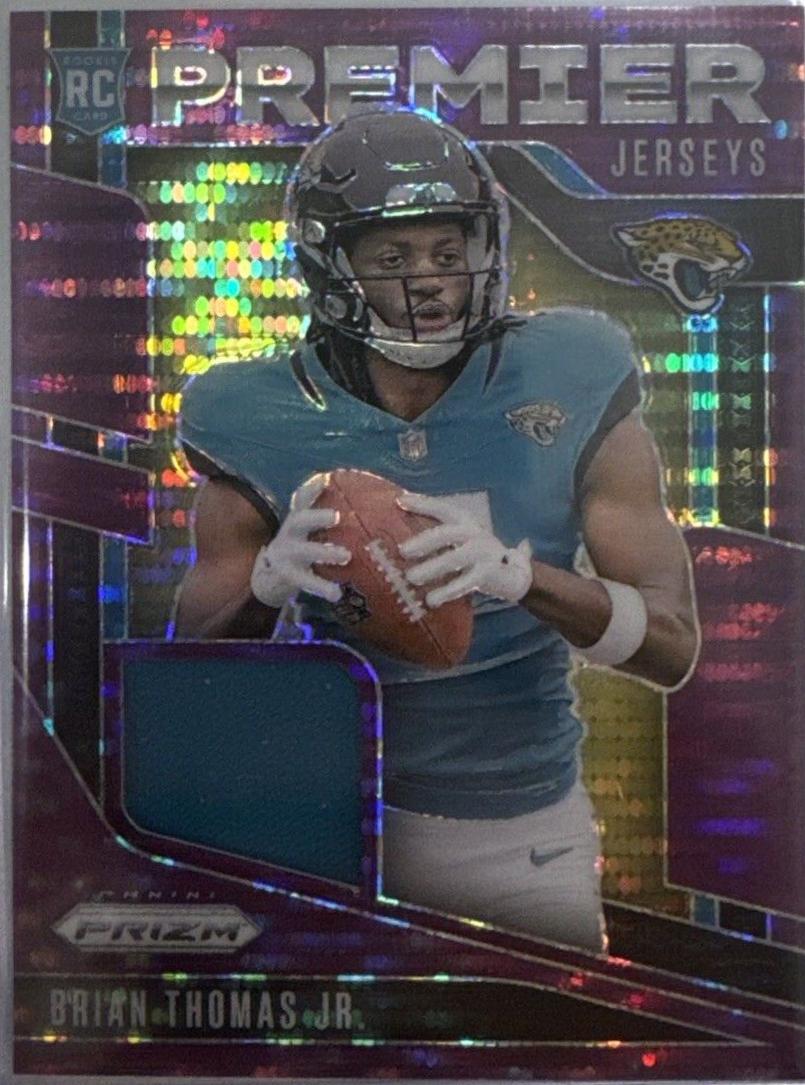 2024 Panini Prizm Premier Jersey Brian Thomas Jr. [Purple Pulsar] #PJ-BTJ card