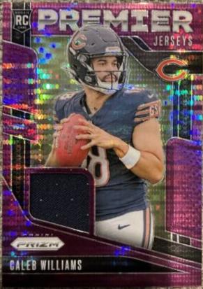 2024 Panini Prizm Premier Jersey Caleb Williams [Purple Pulsar] #1 card
