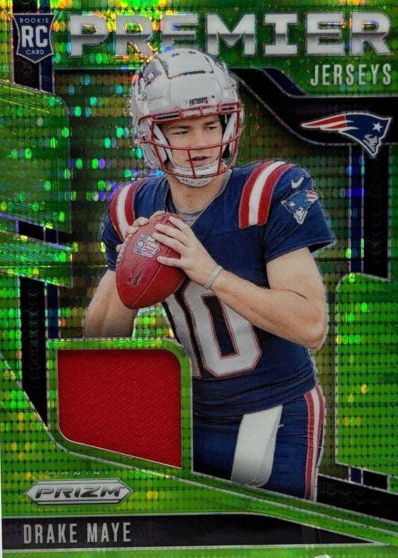 2024 Panini Prizm Premier Jersey Drake Maye [Neon Green Pulsar] #PJ-DME card