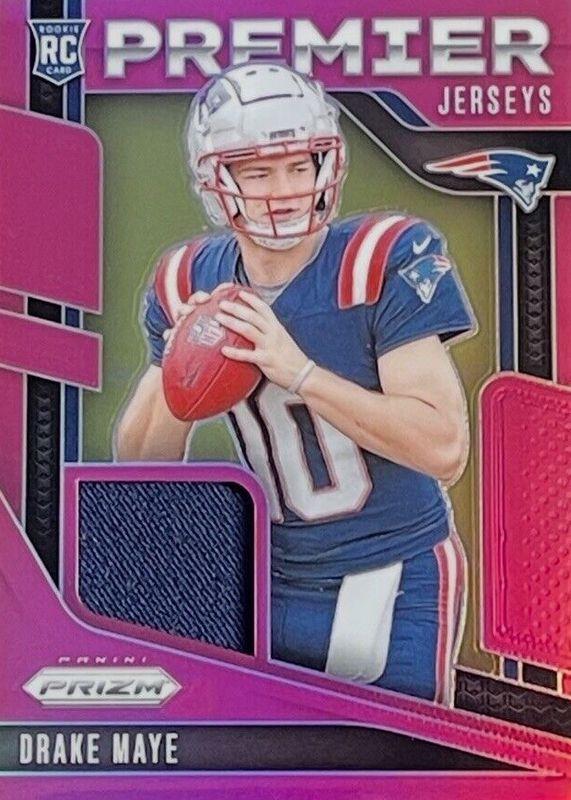2024 Panini Prizm Premier Jersey Drake Maye [Pink] #6 card