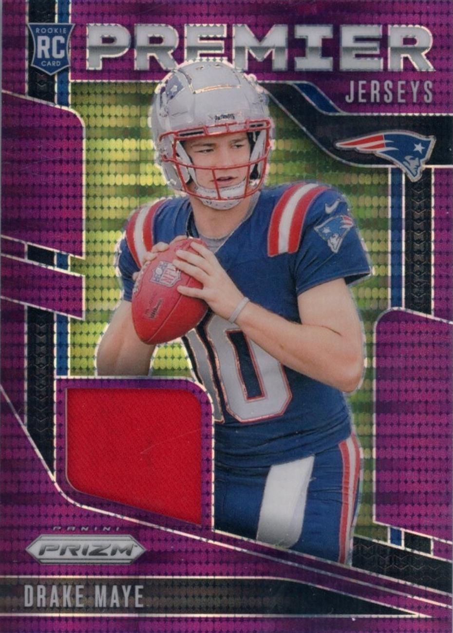 2024 Panini Prizm Premier Jersey Drake Maye [Purple Pulsar] #PJ-DME card