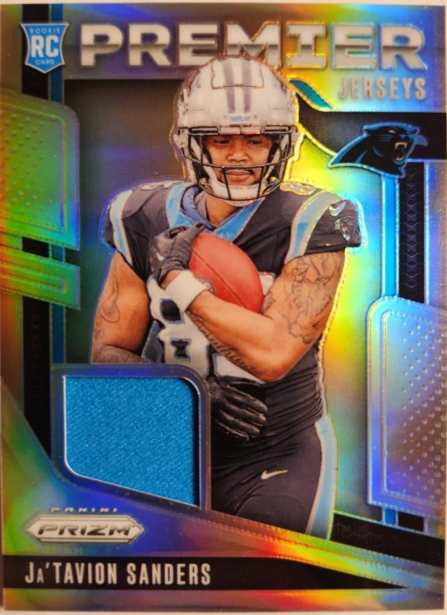 2024 Panini Prizm Premier Jersey Ja'Tavion Sanders #PJ-JTS card