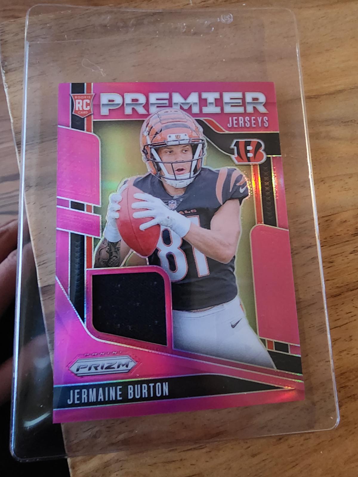 2024 Panini Prizm Premier Jersey Jermaine Burton [Pink] #PJ-JBN card