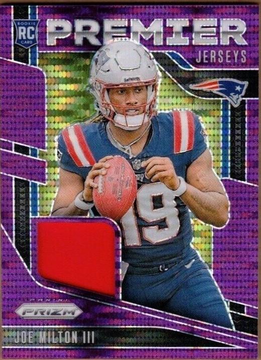 2024 Panini Prizm Premier Jersey Joe Milton III [Purple Pulsar] #PJ-JMN card