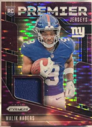 2024 Panini Prizm Premier Jersey Malik Nabers [Purple Pulsar] #PJ-MNS card