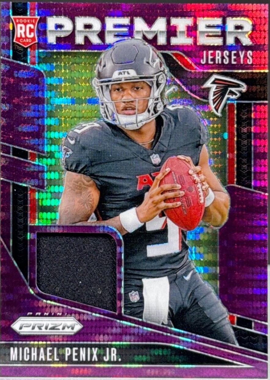 2024 Panini Prizm Premier Jersey Michael Penix Jr. [Purple Pulsar] #9 card