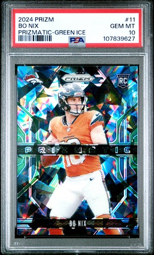 2024 Panini Prizm Prizmatic Bo Nix [Green Ice] #11 card