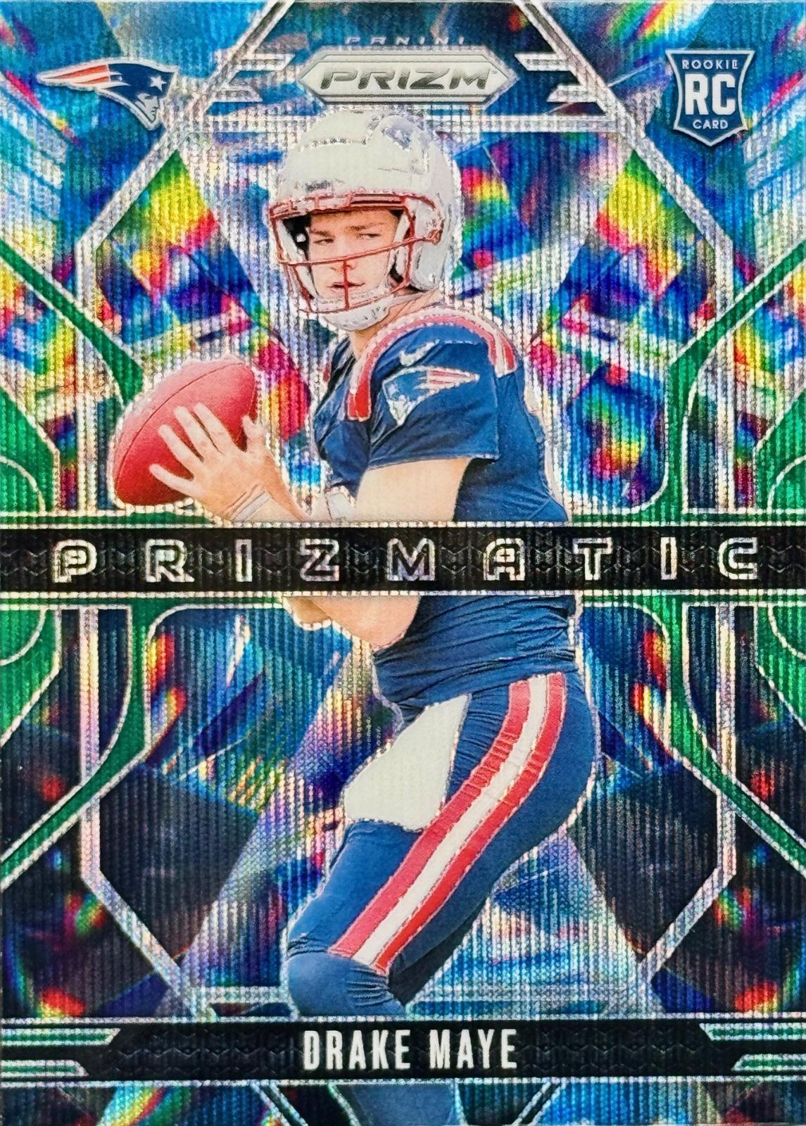 2024 Panini Prizm Prizmatic Drake Maye [Wave Green] #2 card