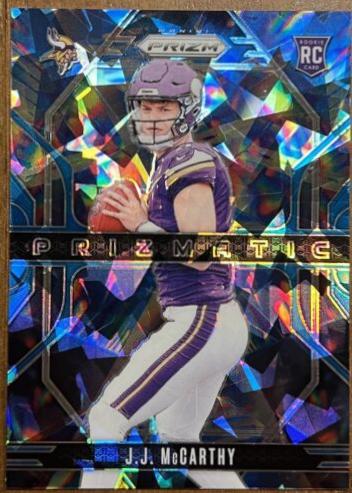 2024 Panini Prizm Prizmatic J.J. McCarthy [Blue Ice] #8 card