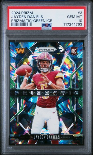 2024 Panini Prizm Prizmatic Jayden Daniels [Green Ice] #3 card