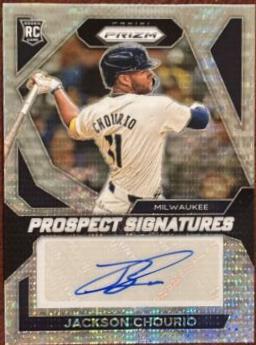 2024 Panini Prizm Prospect Signatures Jackson Chourio [Pulsar] #PS-JC card