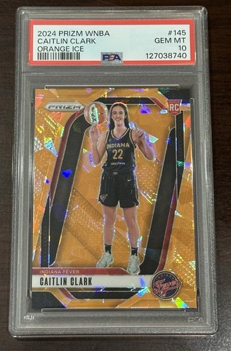 2024 Panini Prizm WNBA Caitlin Clark [Orange Ice] #145 card