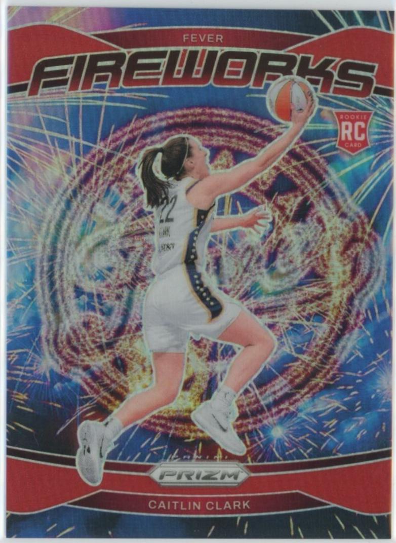 2024 Panini Prizm WNBA Fireworks Caitlin Clark [Red] #13 card