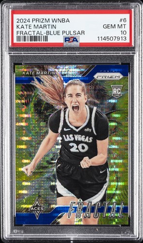 2024 Panini Prizm WNBA Fractal Kate Martin [Blue Pulsar] #6 card