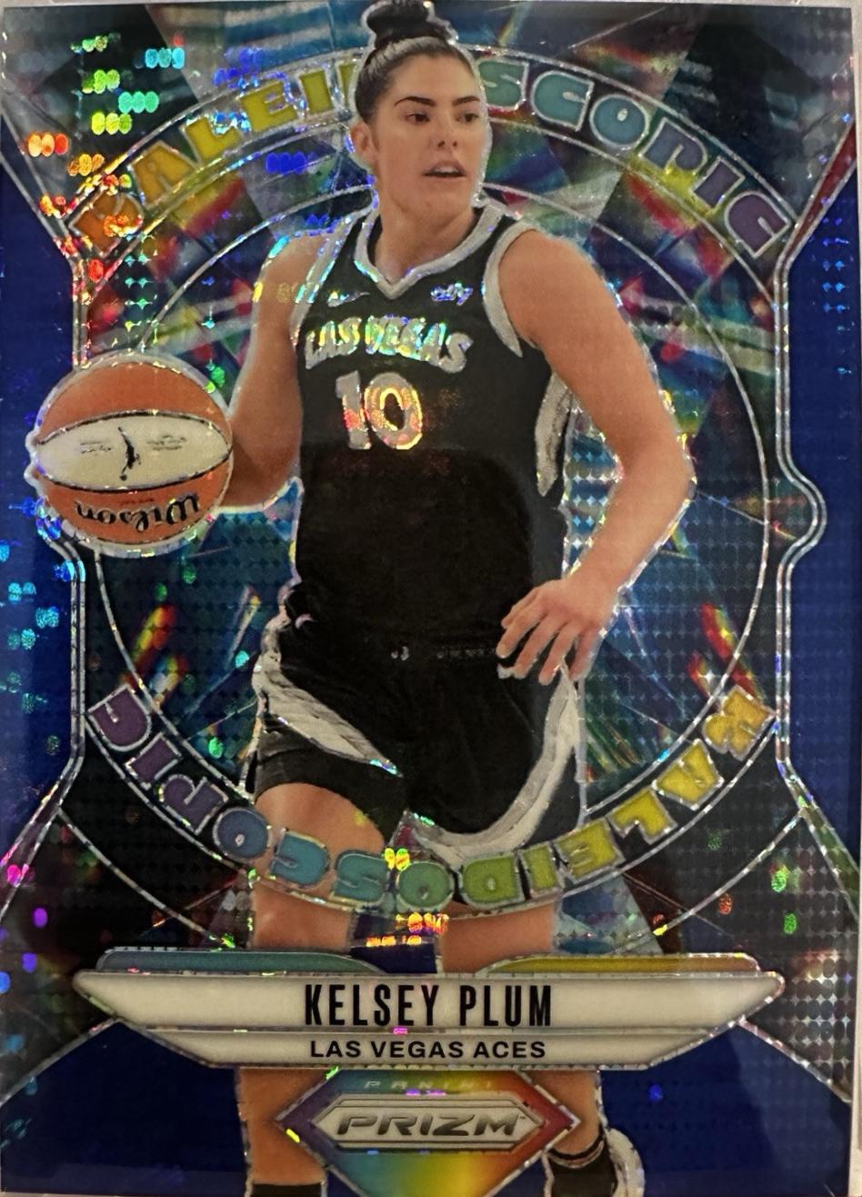 2024 Panini Prizm WNBA Kaleidoscopic Kelsey Plum [Blue Pulsar] #5 card