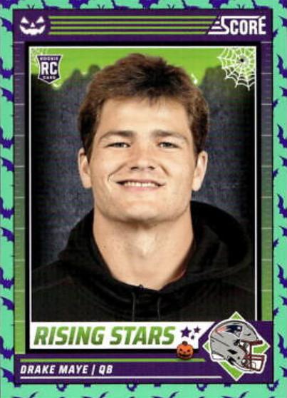 2024 Panini Score-A-Treat Rising Stars Drake Maye [Green Bats] #17 card
