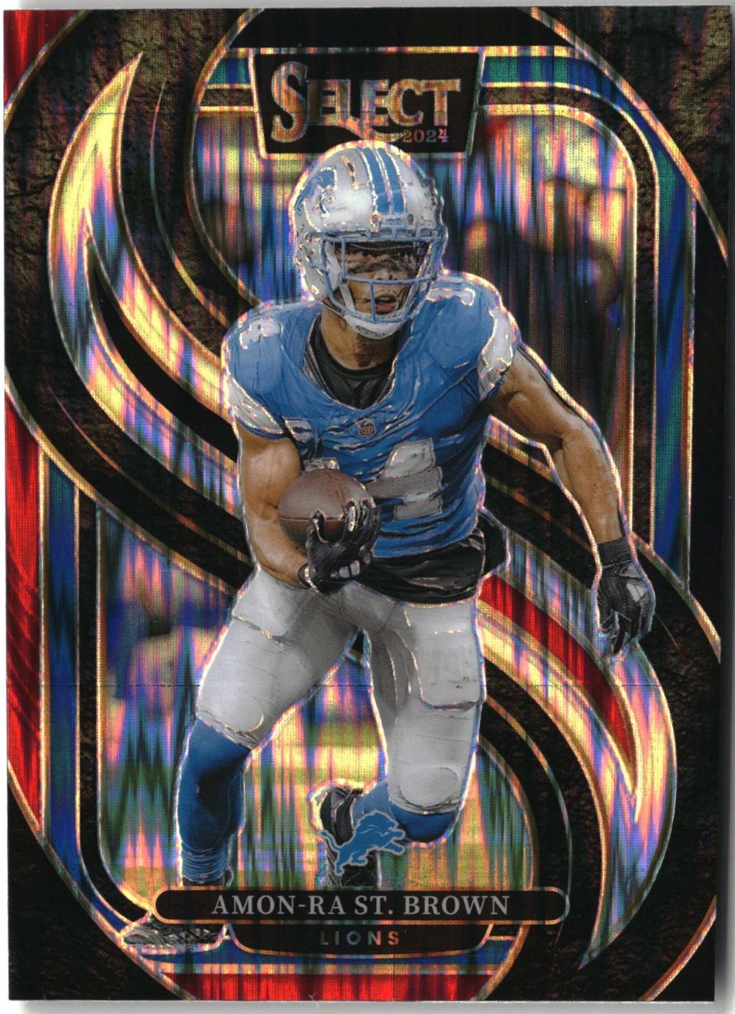 2024 Panini Select Amon-Ra St. Brown [Black Red Prizm Shock] #105 card
