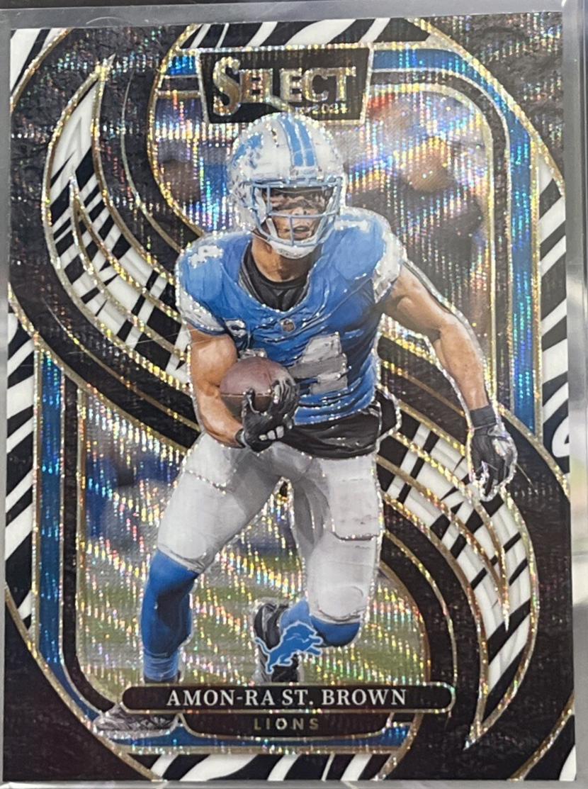 2024 Panini Select Amon-Ra St. Brown [Zebra Prizm] #105 card