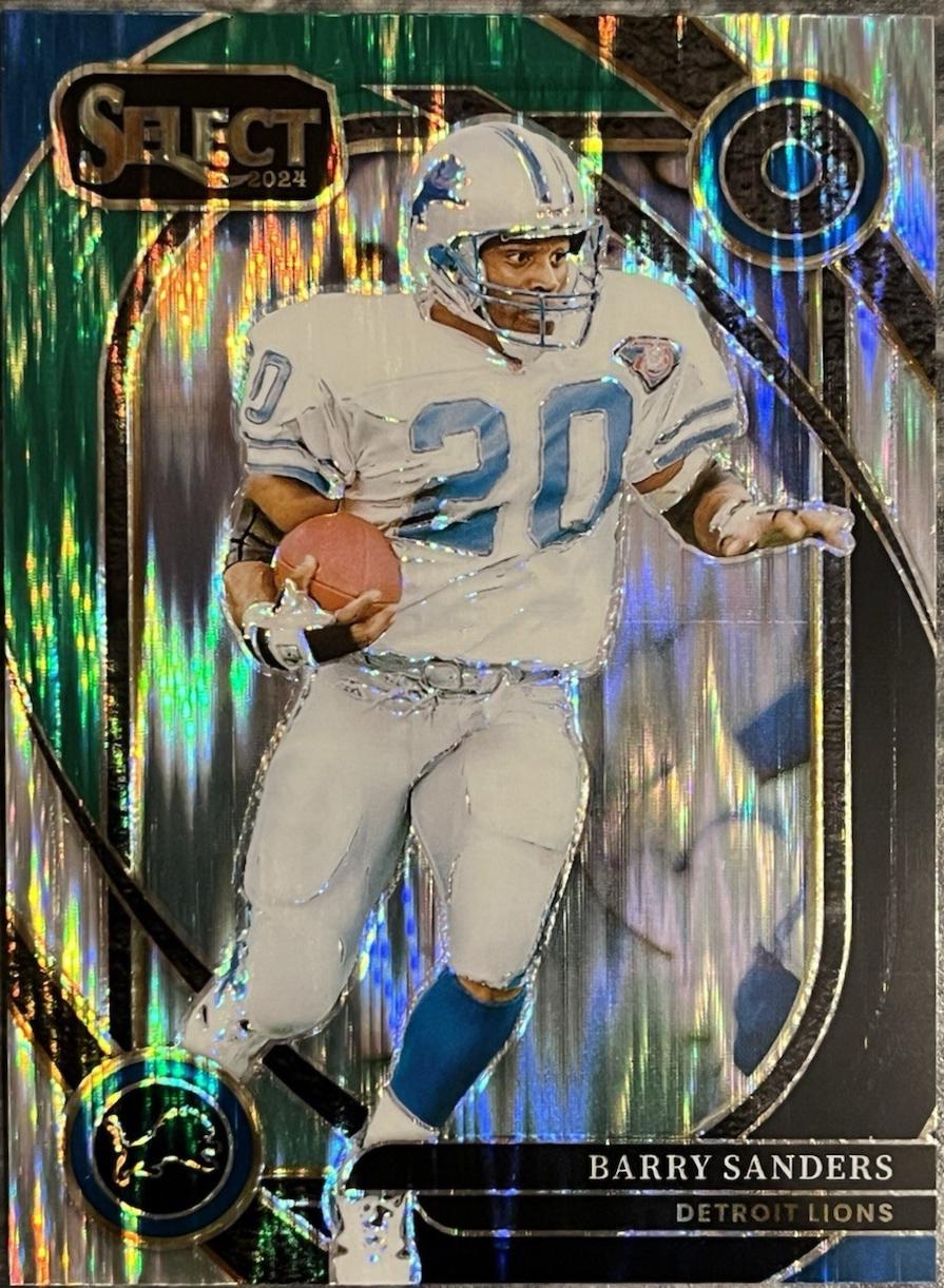 2024 Panini Select Barry Sanders [Black Green Prizm Shock] #208 card