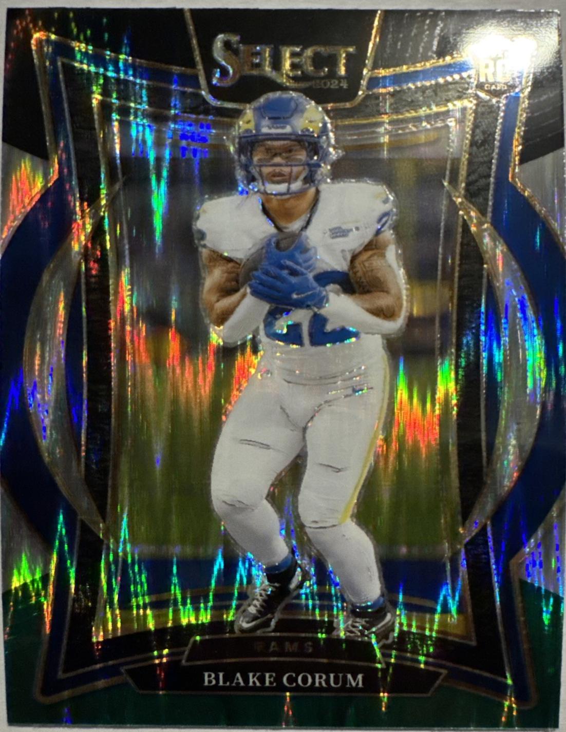 2024 Panini Select Blake Corum [Black Green Prizm Shock] #9 card