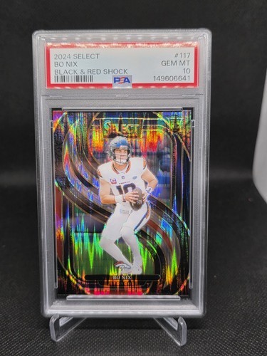 2024 Panini Select Bo Nix [Black Red Prizm Shock] #117 card