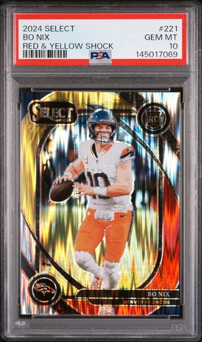 2024 Panini Select Bo Nix [Red Yellow Prizm Shock] #221 card