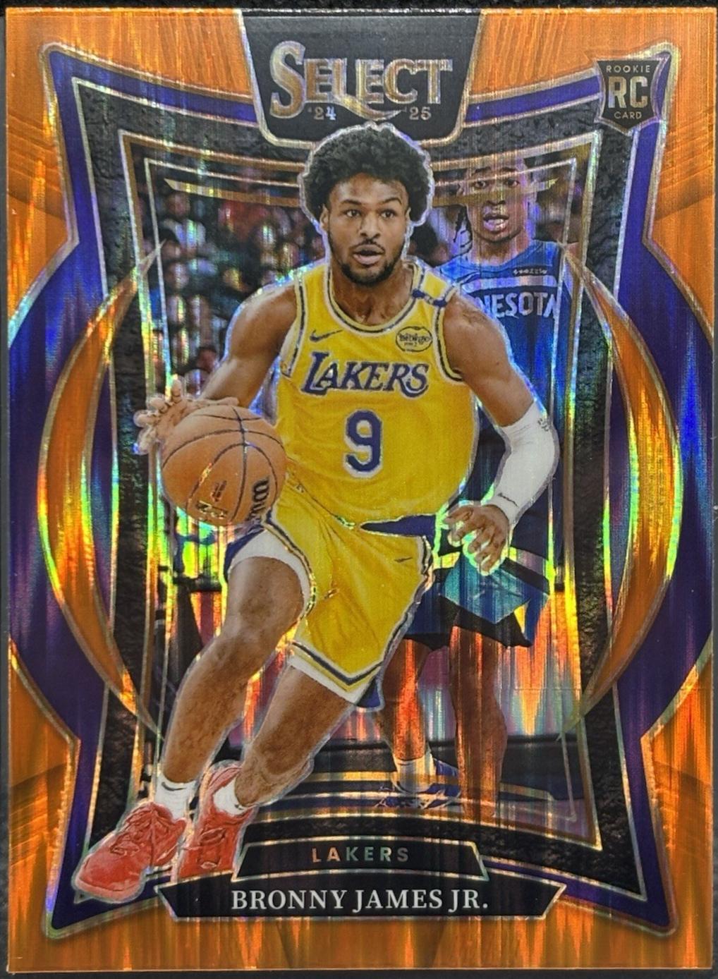 2024 Panini Select Bronny James Jr. [Orange Flash Prizm] #90 card