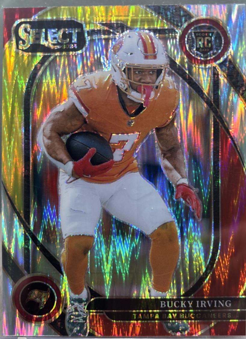 2024 Panini Select Bucky Irving [Red Yellow Prizm Shock] #239 card
