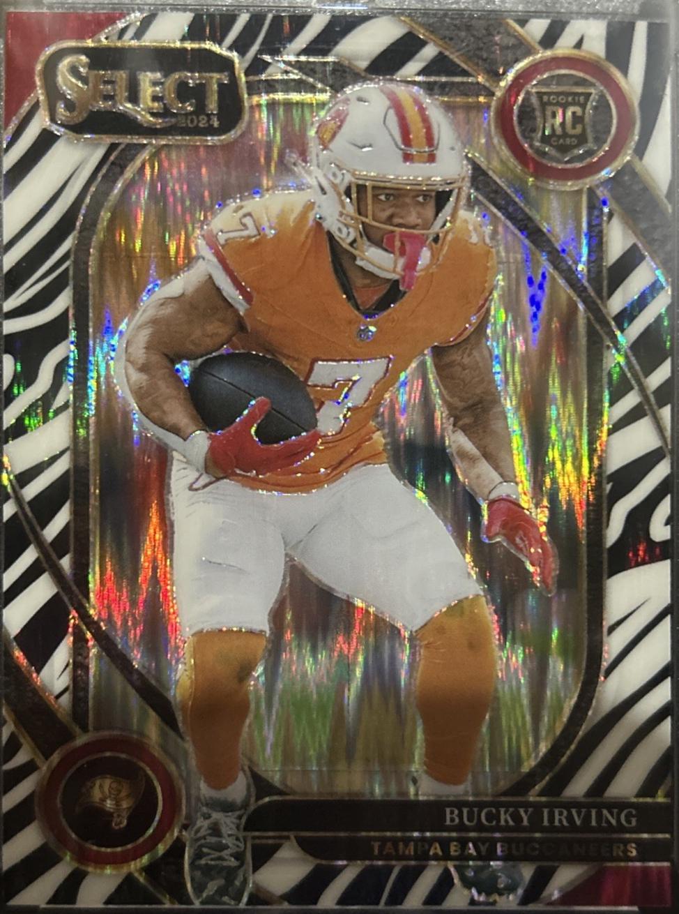 2024 Panini Select Bucky Irving [Zebra Prizm Shock] #239 card