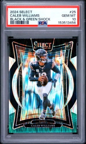 2024 Panini Select Caleb Williams [Black Green Prizm Shock] #25 card